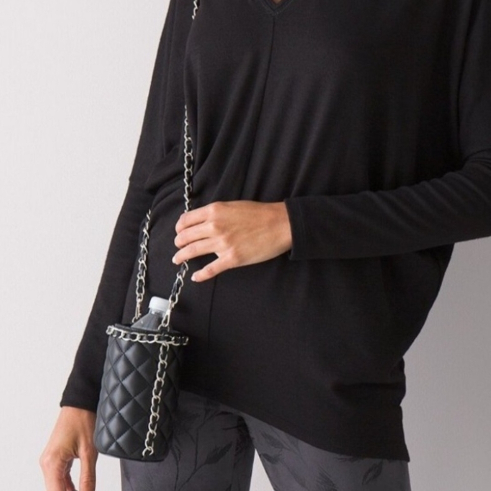 NEW $69 Designer Chanel-inspired Quilted Crossbody Water Bottle Bag Chain Strap